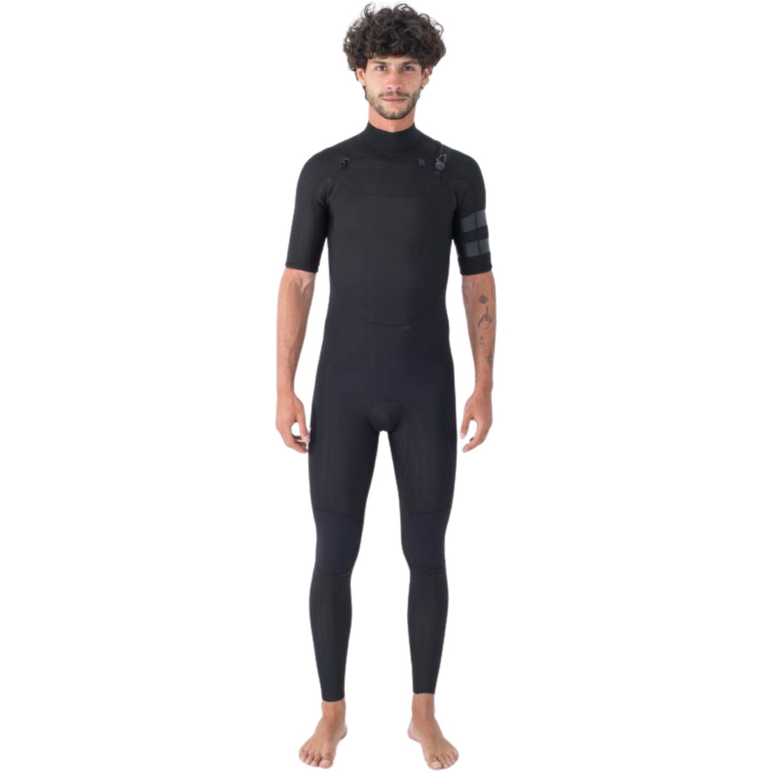 2025 Hurley Mens Air 2/2mm Chest Zip Short Sleeve Wetsuit MFS0013212 - Black